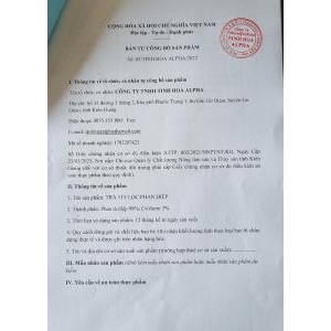 Các giấy tờ - chứng nhận Trà Túi Lọc Phan Diệp | Tinh Hoa Alpha