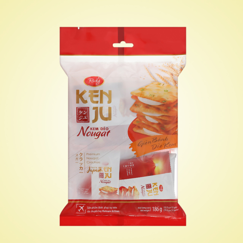 Bánh Quy Kem Dẻo Richy Kenju Nougat Vị Kem Sữa Gói 186g