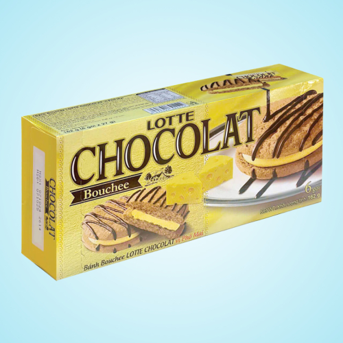 Bánh ouchee Lotte Chocolat Vị Phô Mai Hộp 162g (6 cái)